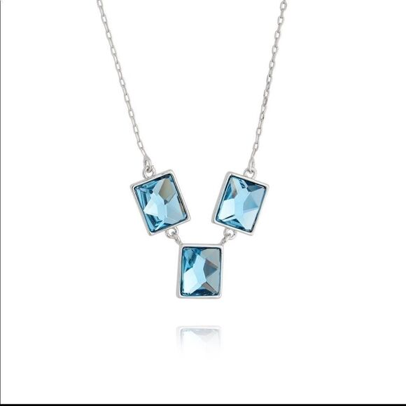COLLAR WATERS THAT ENCHANT AQUAMARINE + WHITE RHODIUM PLATED - Picture 4 of 6